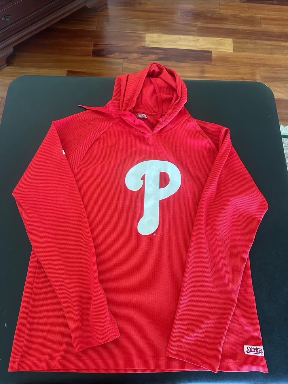 Stitches Philadelphia Phillies Red Hooded Pullover Sweater Mens XL